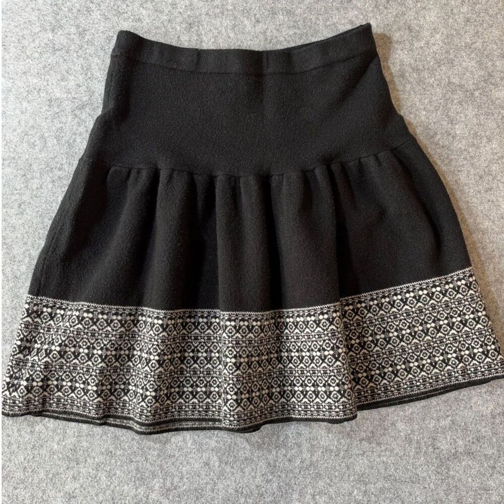 Cynthia Rowley Wool Blend Knit Pleated Mini Skirt Skater Sz S Boho Prairie